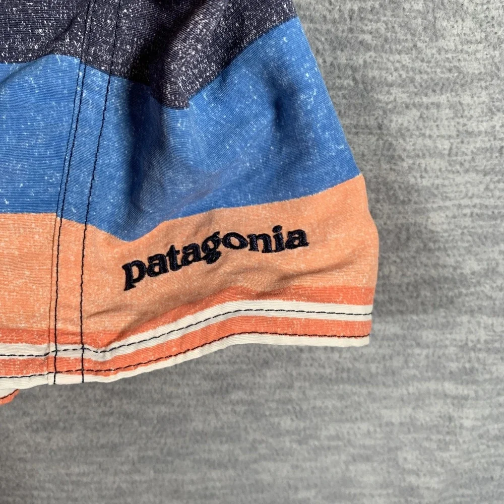 Patagonia Board Shorts Boys 12 Multicolor‎ Striped Recycled Nylon Swim Trunks